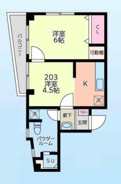 コントレールセンジュベース(2K/2階)の間取り写真