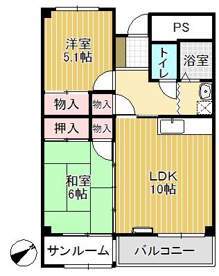 クオーレ(2LDK/2階)の間取り写真