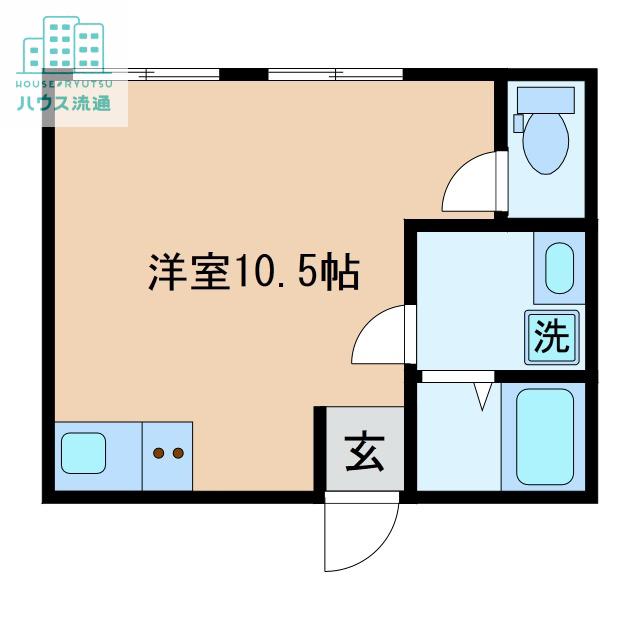 クレシタ赤迫(ワンルーム/2階)の間取り写真
