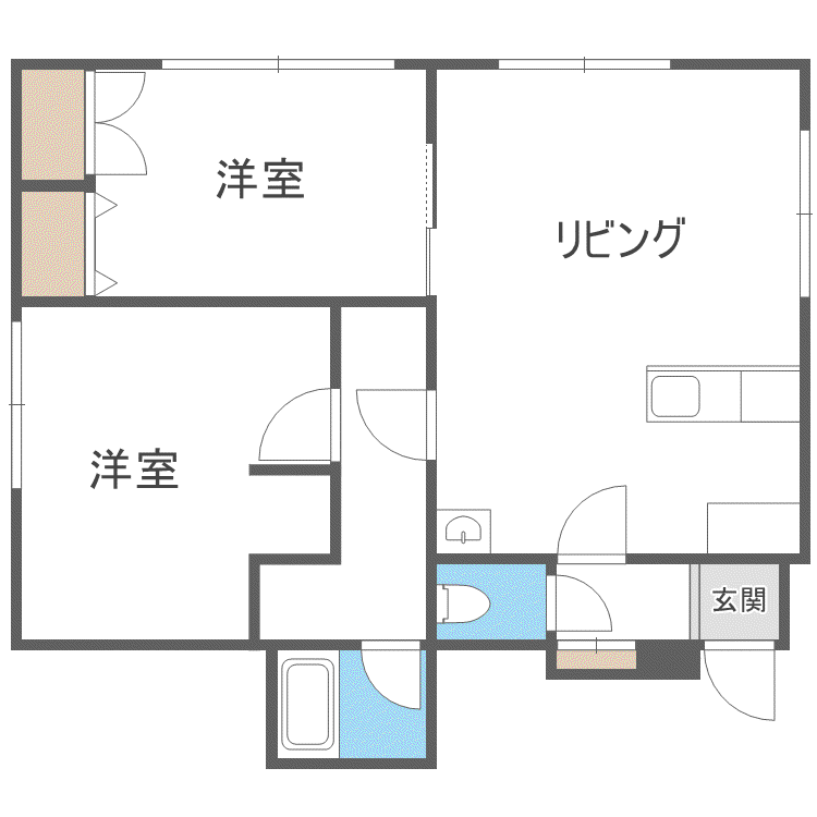 ハイツ朝霧(2LDK/2階)の間取り写真