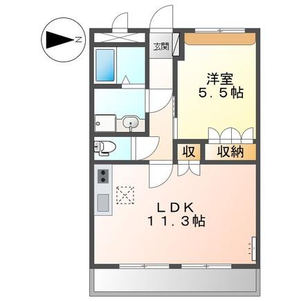 グラッチェI番館(1LDK/1階)の間取り写真