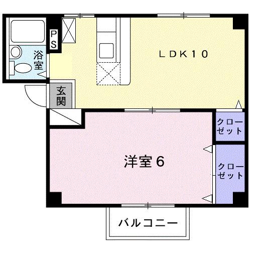 コーポナカダイI(1LDK/1階)の間取り写真