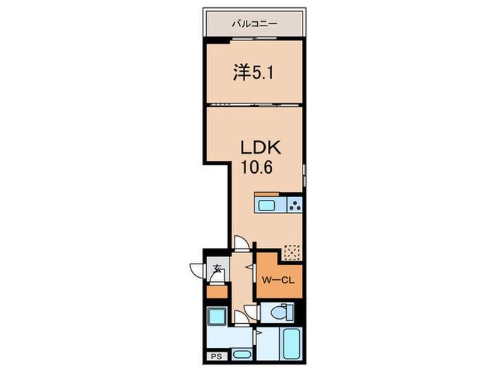 CORTE BREEZA御影(1LDK/2階)の間取り写真
