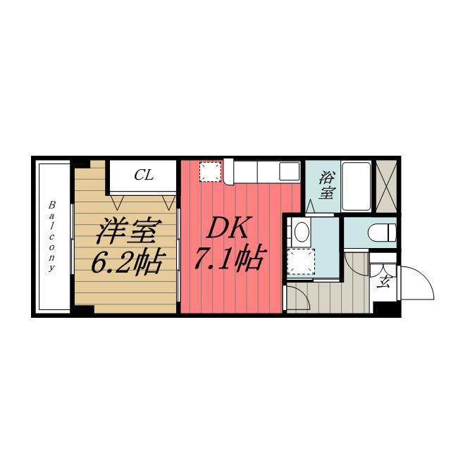 FELICE(1DK/2階)の間取り写真