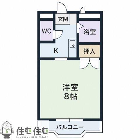 ベルメゾン錦(1K/3階)の間取り写真