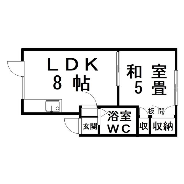 ホワイトハウス(1LDK/2階)の間取り写真