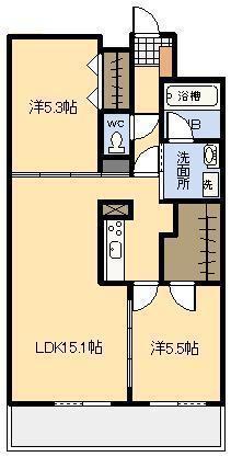KO OLINA GONGEN(2LDK/8階)の間取り写真