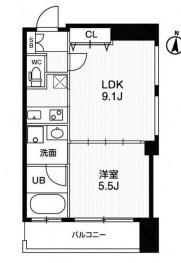 アーバンフラッツ西中島(1LDK/9階)の間取り写真