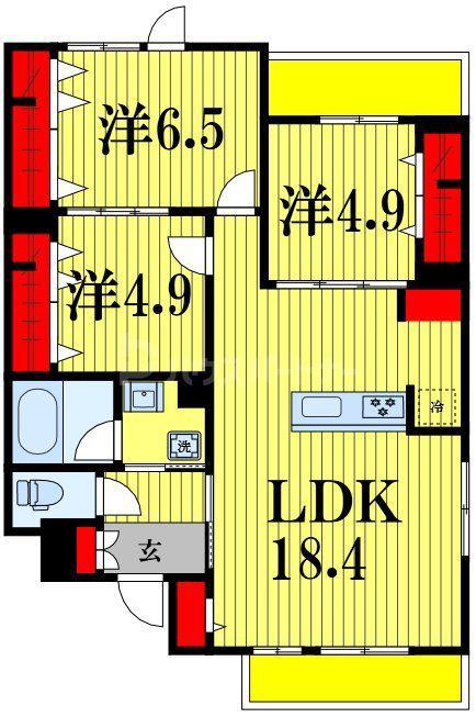 CAMPANA OTAKANOMORI(3LDK/2階)の間取り写真