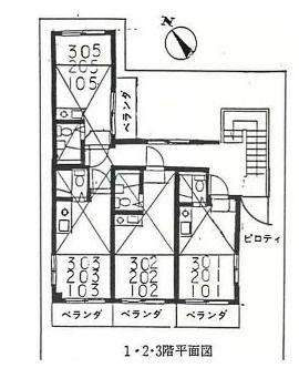 キャピタル北町(ワンルーム/2階)の間取り写真