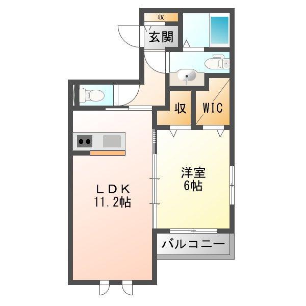 レセンテ淀川(1LDK/3階)の間取り写真