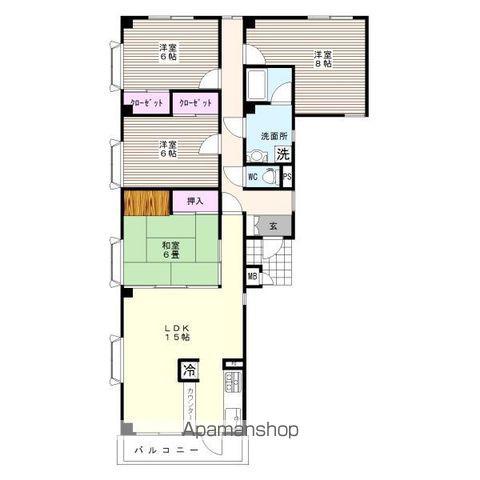 マンション片江(4LDK/2階)の間取り写真