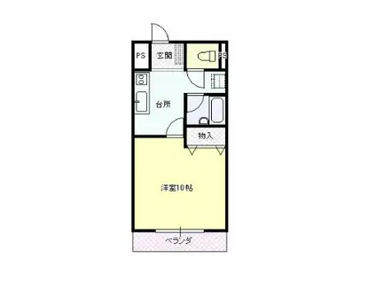 マンションK2(1K/1階)の間取り写真