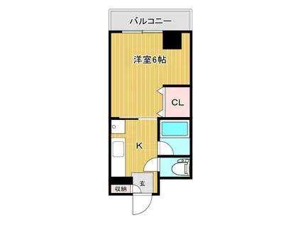 サンライズハイツ(1K/2階)の間取り写真