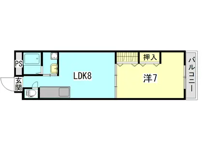 TRESORIII(1LDK/2階)の間取り写真