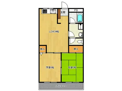 グレードYUKI(2LDK/1階)の間取り写真
