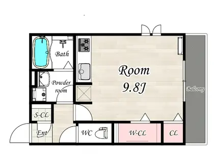 D-ROOM NAKASAKURAZUKA(ワンルーム/1階)の間取り写真