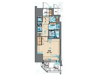 W-STYLE難波(1K/6階)の間取り写真