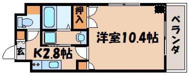フォレストシティIII(1K/5階)の間取り写真
