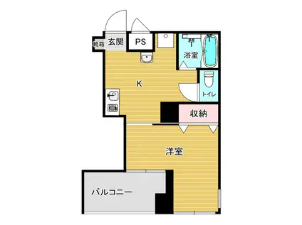 ハーベストマンション(1K/3階)の間取り写真