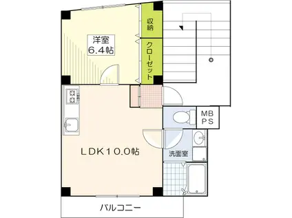 MAPLE武蔵野(1LDK/4階)の間取り写真