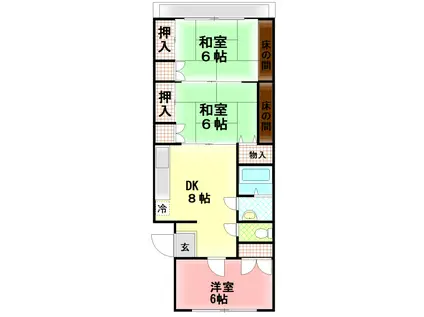 大慶ハイツ(3DK/3階)の間取り写真