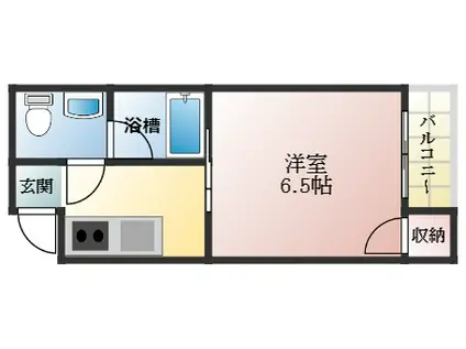 第6セイワコート(1K/2階)の間取り写真