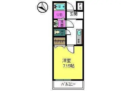 フジパレス下池田パセオ(1K/2階)の間取り写真
