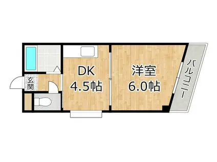 RIORA塚本II(1DK/5階)の間取り写真