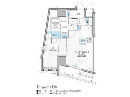 栖-すみか-浅草蔵前(1LDK/10階)の間取り写真