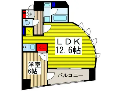 KDX川口幸町レジデンス(1LDK/8階)の間取り写真