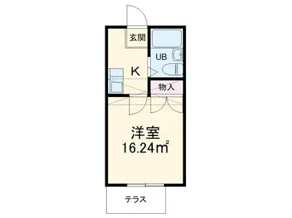 シャトレー北久里浜(ワンルーム/1階)の間取り写真