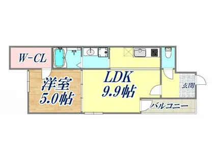フジパレス甲子園3番館(1LDK/1階)の間取り写真