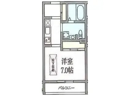 三井ルーデンス(1K/1階)の間取り写真