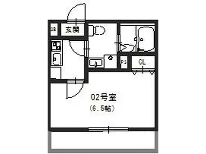 モダンエレーナ鶴見(1K/1階)の間取り写真