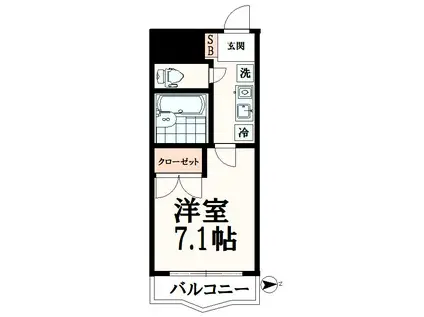 エクレール・コバヤシ(1K/4階)の間取り写真