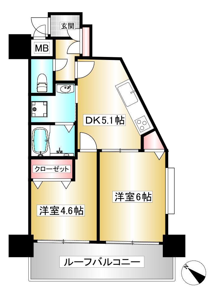ハイシティ目黒弐番館(2DK/8階)の間取り写真