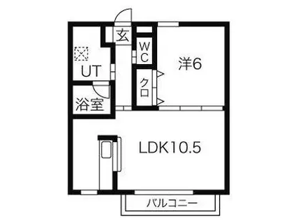SHANTY HIRAGISHI(1LDK/2階)の間取り写真