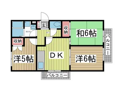メゾンベール須磨(3DK/2階)の間取り写真