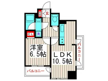 リバティハイツ2(1LDK/5階)の間取り写真