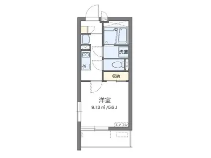 コラットI(1K/2階)の間取り写真