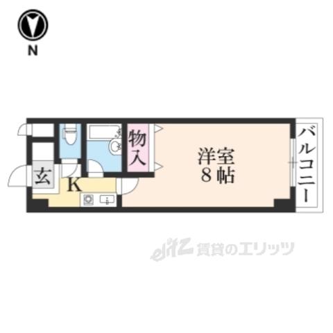大晋メゾネ四条大宮(1K/6階)の間取り写真