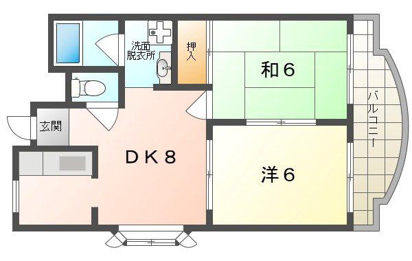 ラジャクラブ01(2DK/2階)の間取り写真