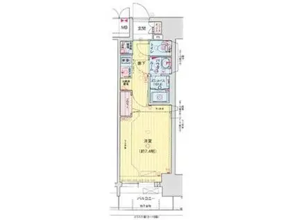 プレサンスジェネ新栄町駅前 葵(1K/3階)の間取り写真