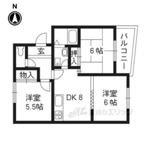 カーサOBATA(3DK/3階)の間取り写真