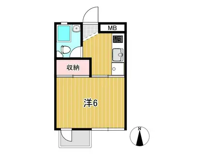 あんずマンション(1K/2階)の間取り写真