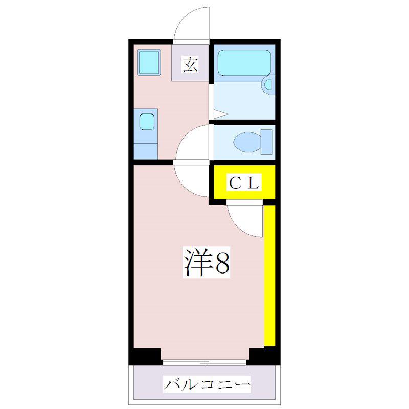 ロイヤルメゾン下荒田(1K/2階)の間取り写真