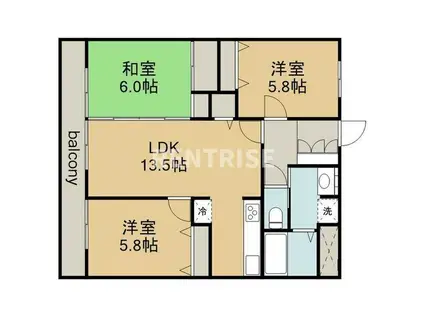 モアグレース下川田(3LDK/2階)の間取り写真
