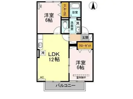 セジュールラピス(2LDK/2階)の間取り写真