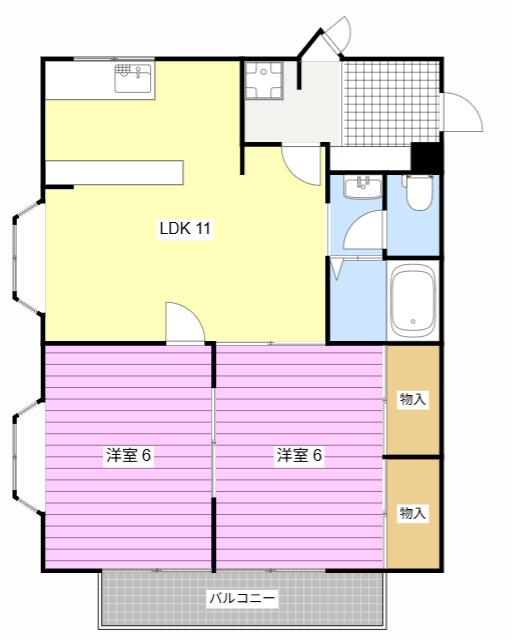 グリーンハート1(2LDK/1階)の間取り写真